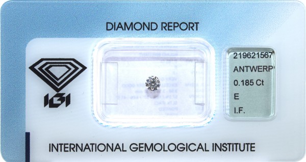 Diamant 0.185 ct - lupenrein - I.F.