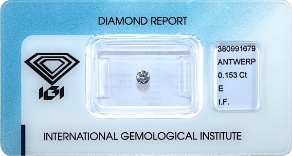 Diamant 0,153 ct - lupenrein - I.F.